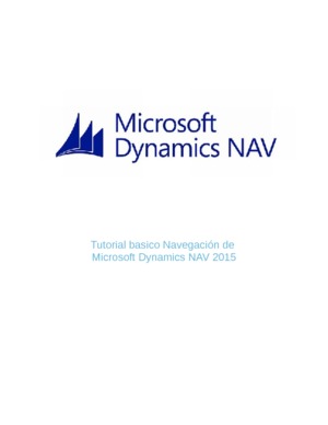 Tutorial Básico Navegación Microsoft Dynamics NAV 2015