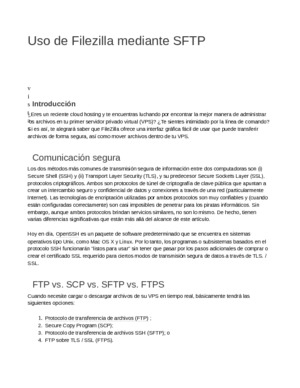 Uso de Filezilla mediante SFTP