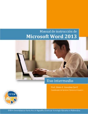 Manual de instrucción de Microsoft Word 2013
