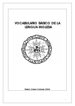 VOCABULARIO BÁSICO DE LA LENGUA INGLESA