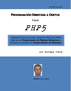 PROGRAMACIÓN ORIENTADA A OBJETOS PARA PHP5